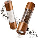 LINFELDT® Salz und Pfeffermühle Holz - TOP GEWÜRZMÜHLE HOLZ | Pfeffer und Salzmühle Holz - Salt and Pepper Grinder | Salz Pfeffermühle Groß, Pfeffer Salz Mühlenset (2x Akazie)