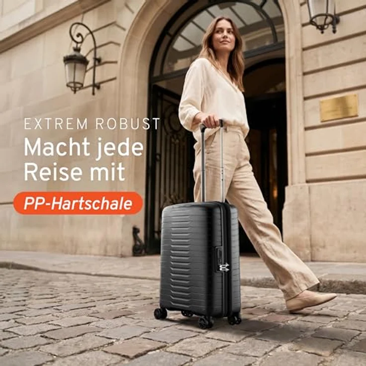 Stratic Trolley NOVIUM SL M (65 cm), erweiterbar mit 4 leichtgängigen Rollen, TSA-Zahlenschloss und Wäschefach – Bild 4