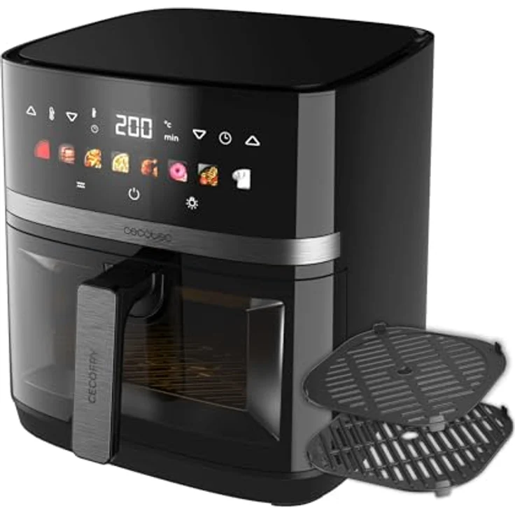 Cecotec Cecofry&Grill Duoheat 8000, Heißluftfritteuse 8L mit digitaler Temperaturregelung 80-200°C, 2200W, Doppelte Heizelemente, Sichtfenster, 8 Menüs – Bild 1