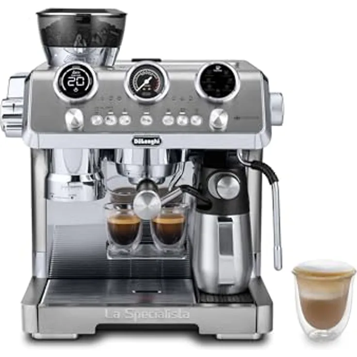 De'Longhi Espressomaschine LA SPECIALISTA MAESTRO EC9885.M, Silber, 2,5 l Wassertank, 19 bar Pumpendruck