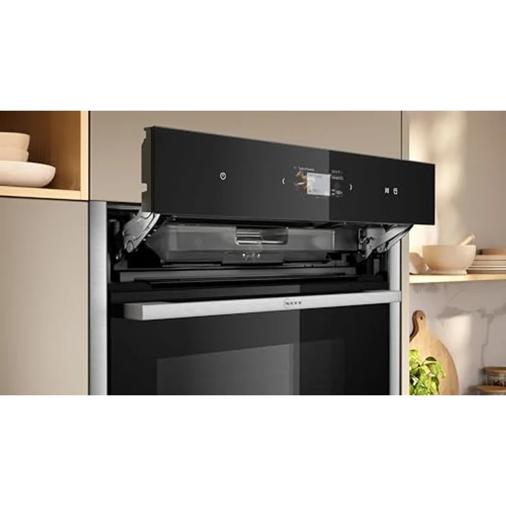 Neff C24FS31N0, N90, Compact-Einbaubackofen mit Full Steam, 60x45cm Edelstahl, 4.1 Zoll Full Touch TFT-Farb- und Grafikdisplay, Home Connect, Soft Opening und Soft Close – Bild 5