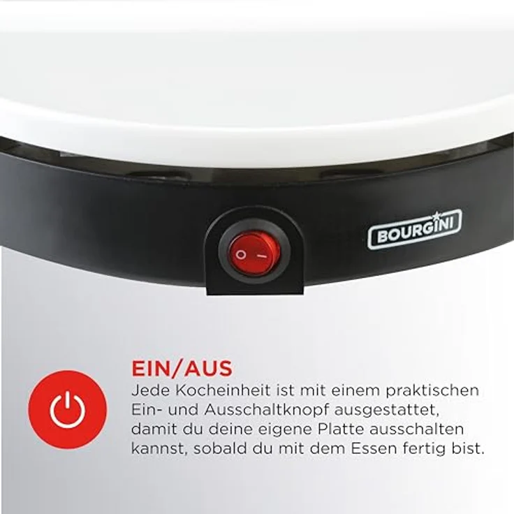 Chef's Dinnerparty - Raclette Grill weiß - Elektrogrill - Innengrills & raclettes - Gourmet-Set für 4 bis 5 Personen - Vollständig spülmaschinenfest - Inklusive Aufbewahrungstasche – Bild 4
