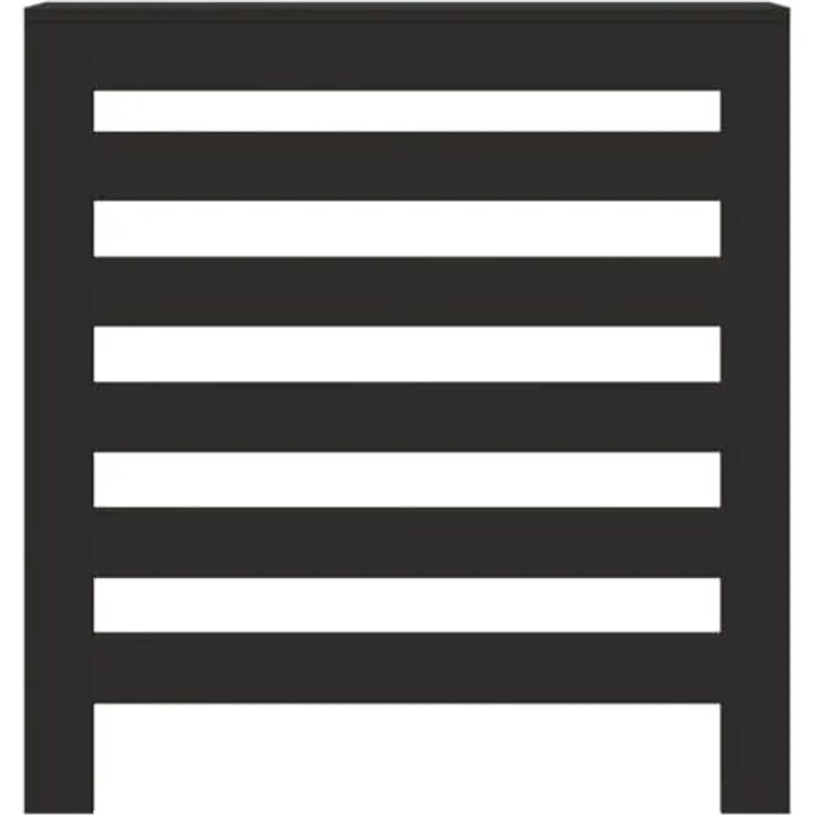 vidaXL Heizkörperverkleidung, Schwarz, Holzwerkstoff, 78x20x82 cm mit modernem Latten-Design – Bild 5