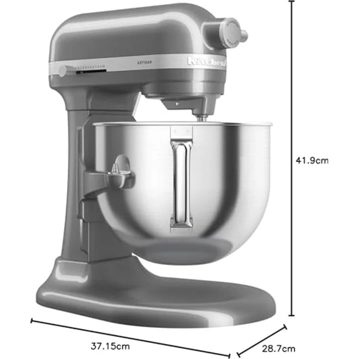 KitchenAid Küchenmaschine 5KSM70SHXEMS, 375 W, 6,6 l Schüssel - Leistungsstärkste Küchenmaschine mit Schüsselheber, silber – Bild 5