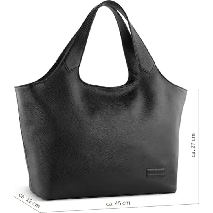 bugatti Elsa Shopper Tasche M, 100% Leder, 42 cm, schwarz – Bild 2