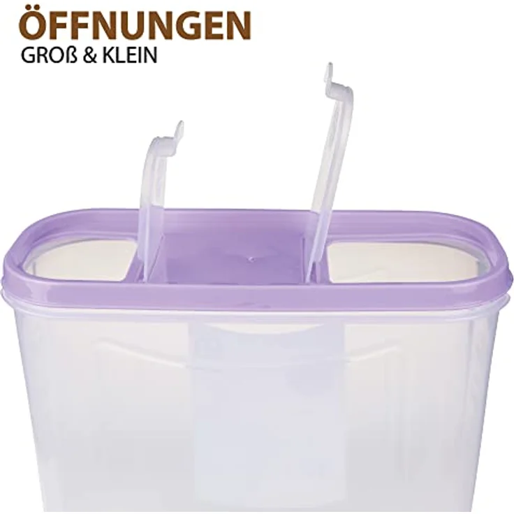 Bestlivings Vorratsdosen mit Deckel 4,5 Liter (Lila), Luftdicht Schüttdose BPA frei für Lebensmittel - Stapelbare Frischhaltedosen Klappdeckel – Bild 5