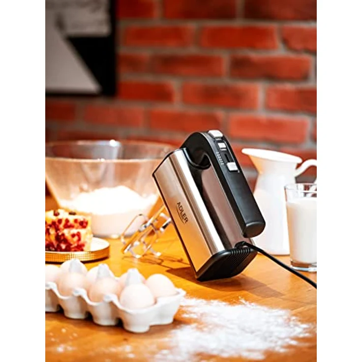 ADLER AD 4225 INOX Handmixer, 800 W, Küchenmaschine, Mixer mit 3 Funktionen, Handrührgerät, Handrührer, schwarz/silber, Küchenmixer – Bild 4