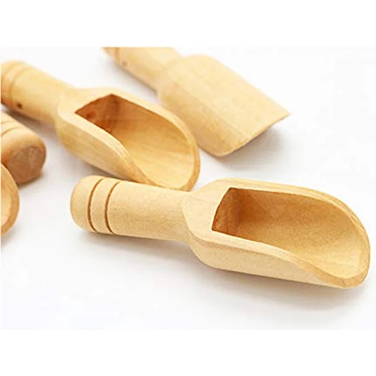 Holzlöffel Klein, 6 Stücke Mini Holz Schaufeln, Badesalz Löffel, Holzschaufel für Salz, Löffel, Küchenutensilien, Milchpulver, Kaffee, Gewürze, Tee – Bild 4