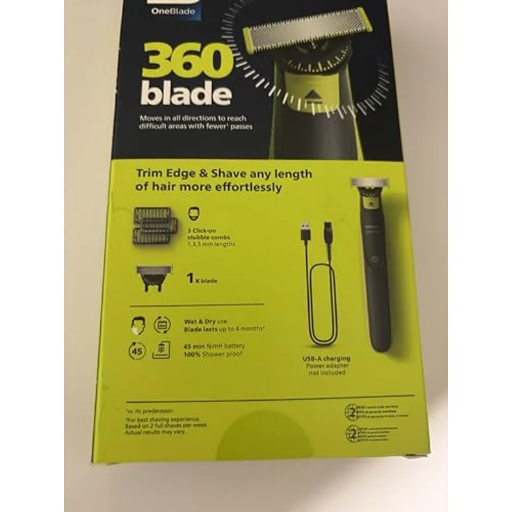 Philips QP2724/23 Haarschneider, 360°-Klinge mit präzisem Schnitt, Schwarz und Grün, inklusive USB-Ladekabel und verstellbaren Kammaufsätzen – Bild 4