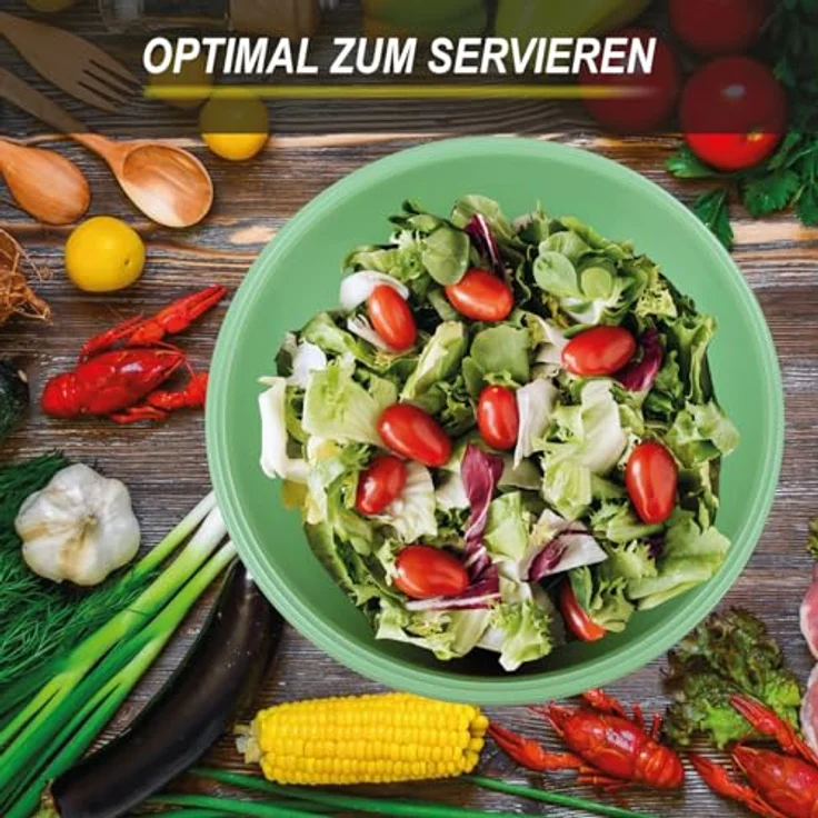 PROhome Rührschüssel im (3 x 5er) Set, Teigschüsseln, Kunststoff Mixing Bowls (0,7L - 6L), Stapelbare Salatschüsseln - 15er-pack, für Küche - Lebensmittelecht & Spülmaschinenfest – Bild 7