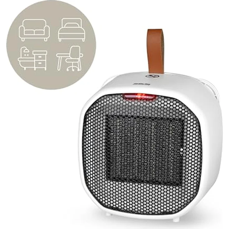 Silva 510042 Heizlüfter HL-M 500, Design-Miniheizer mit 2 Heizstufen (700 W / 1400 W) und Sicherheitsfunktionen, weiß – Bild 4