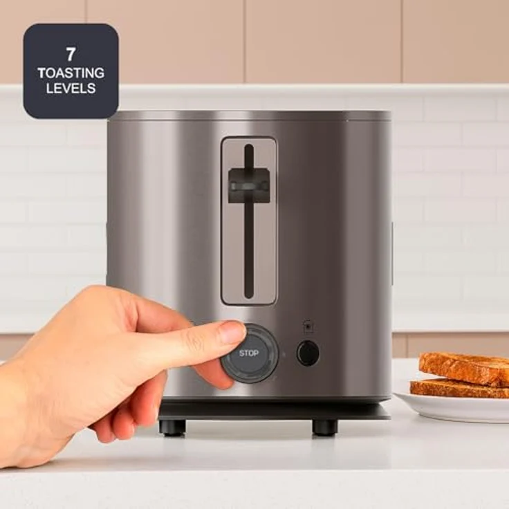 Black & Decker Es9600160b 900w Toaster mit 2 Schlitzen aus Edelstahl, EU Plug 220V, One Size – Bild 5