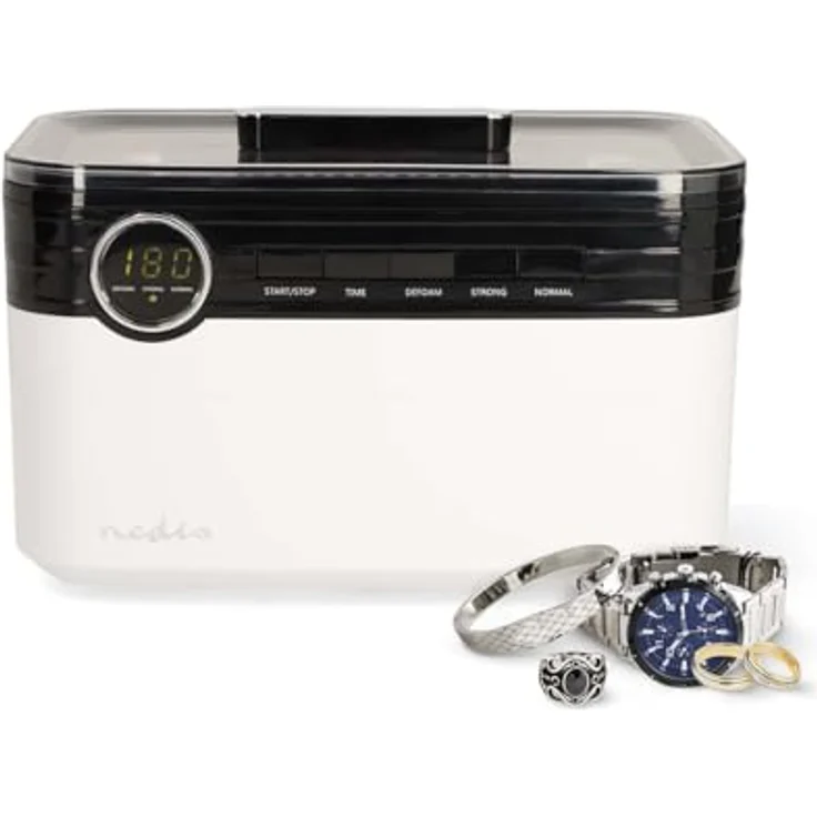 Nedis Ultraschall-Schmuck-Reiniger mit 1800 ml Tank, 43 kHz Schwingungen, drei Reinigungsstufen, weiss – Bild 4