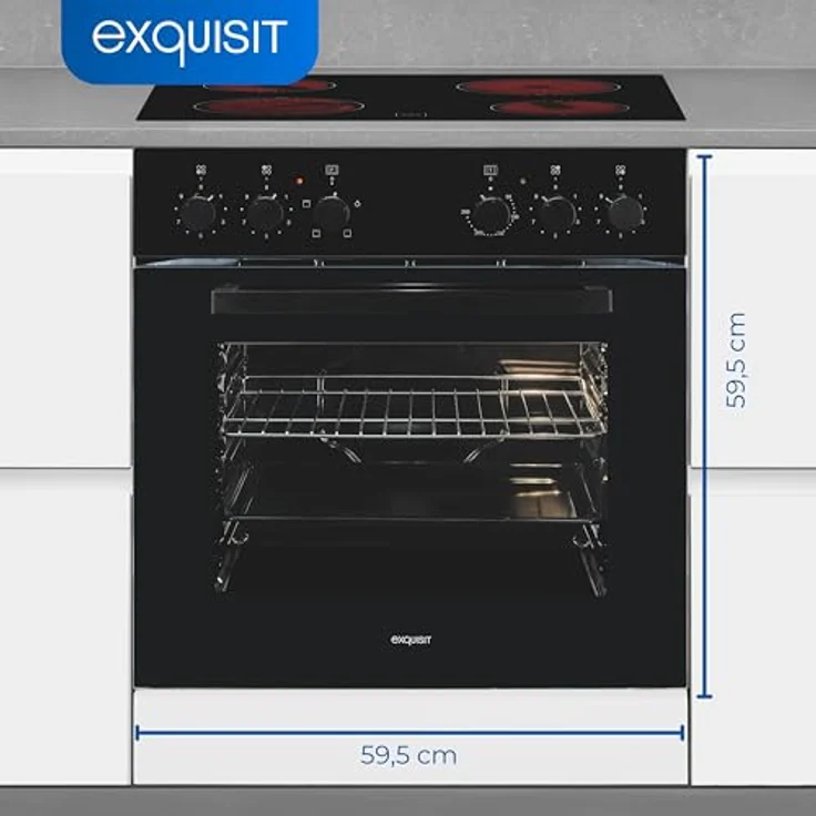 Exquisit Einbauherdset EHE246-020SET, schwarz, Kochfeld mit Ober- und Unterhitze – Bild 4