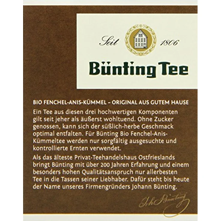 Bünting Tee Bio Fenchel-Anis-Kümmel, 20 Tassenbeutel – Bild 3