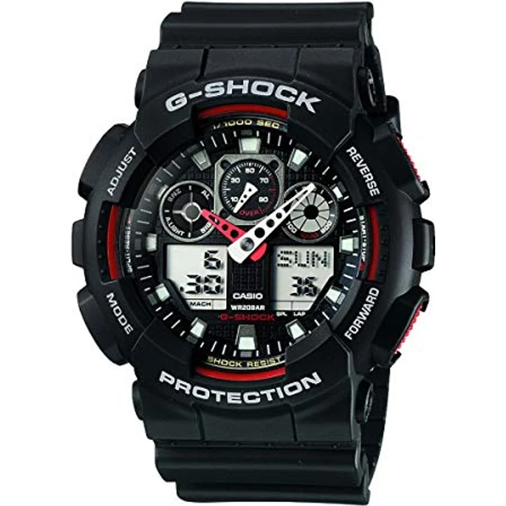 Casio GA-100-1A4ER, Herren Armbanduhr Analog-Digital Quarz mit Alarm, Stoppuhr und Beleuchtung, 51 mm Gehäusedurchmesser, Harz-Armband – Bild 1