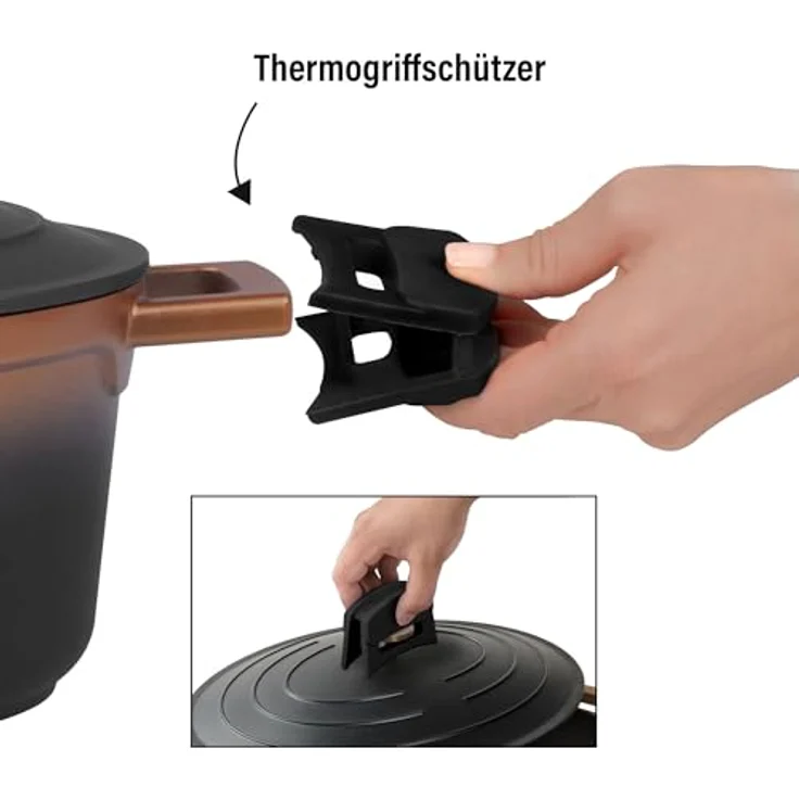 STONELINE Bräter, Aluguss-Bräter in Roségold mit Aroma-Regen und Antihaftbeschichtung – Bild 6