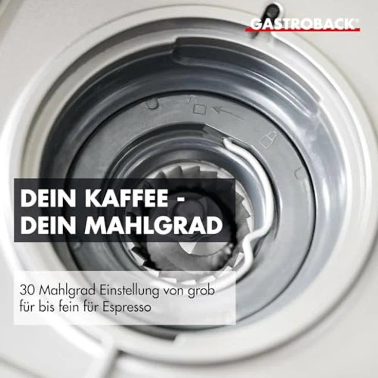 Gastroback 42627 Design Espresso Advanced Urban Duo, Zweikreis-Thermoblock-Siebträger-Espressomaschine mit integriertem Mahlwerk und 30 Mahloptionen, Mehrfarbig – Bild 2