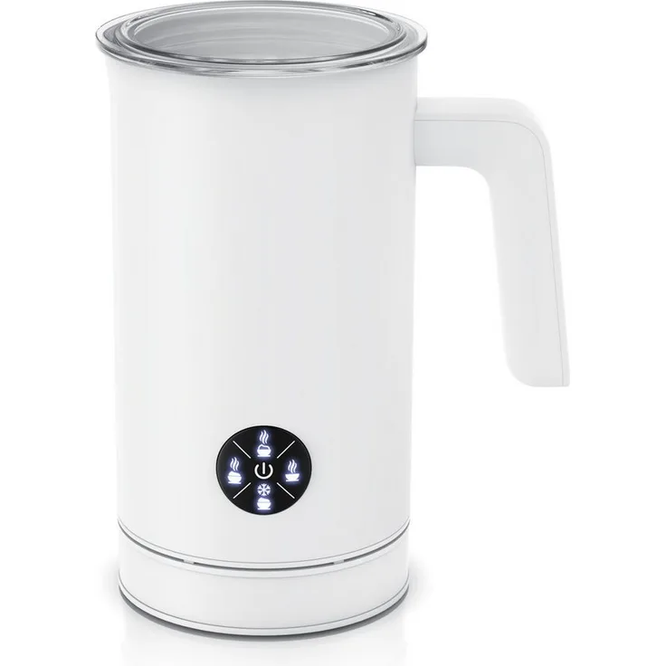 Arendo Milchaufschäumer elektrisch, Doppelwandgehäuse, 4 Programme, Antihaftbeschichtung, 500 W, Heiß & Kaltaufschäumen für Cappuccino / Latte Macciato, 150 & 300 ml
