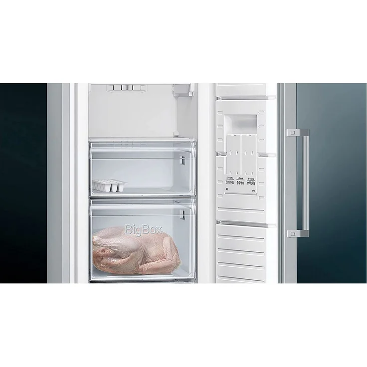 Siemens GS36NVIEP Gefrierschrank, freistehend, silber, NoFrost, Schnellgefrieren, Breite 60 cm, Energieklasse E – Bild 5
