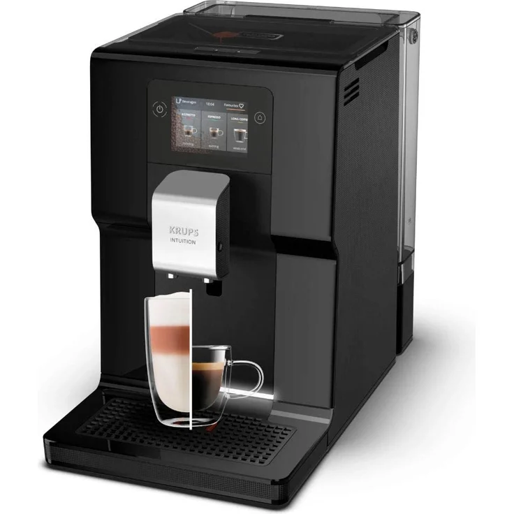 Krups Kaffeevollautomat EA872B Intuition Preference, Großer 3,5''-Farb-Touchscreen, Intuitive farbige Lichtanzeigen, 11 personalisierbare Getränke, grafit, schwarz, mit Milchsystem – Bild 2