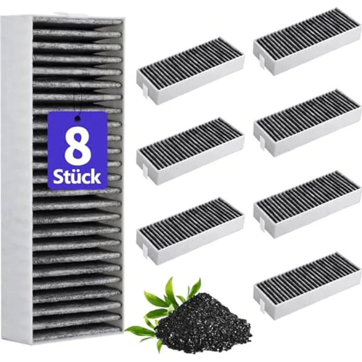 ZQZiQi 8 Stück Aktivkohlefilter für Dunstabzugshauben, hohe Filtrationsleistung, passend für Siemens, Bosch, Neff, Gaggenau, Constructa