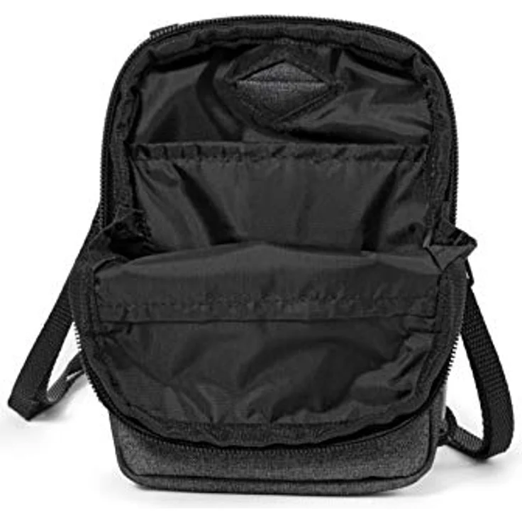 Eastpak Buddy Umhängetasche, klein, schwarz/grau, mit Kopfhörerausgang und verstellbarem Schulterriemen – Bild 2