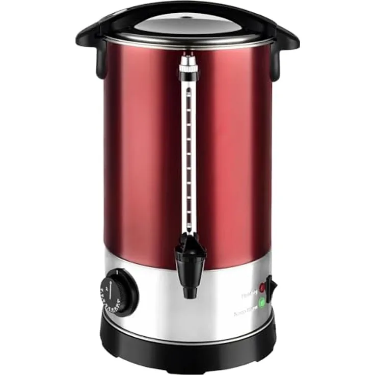 Team Kalorik Einkoch- und Glühweinautomat TKG GW 910 IN, 950,00 W, 6,8 l Fassungsvermögen, Temperatur 30°-100°C, Edelstahl in Rot