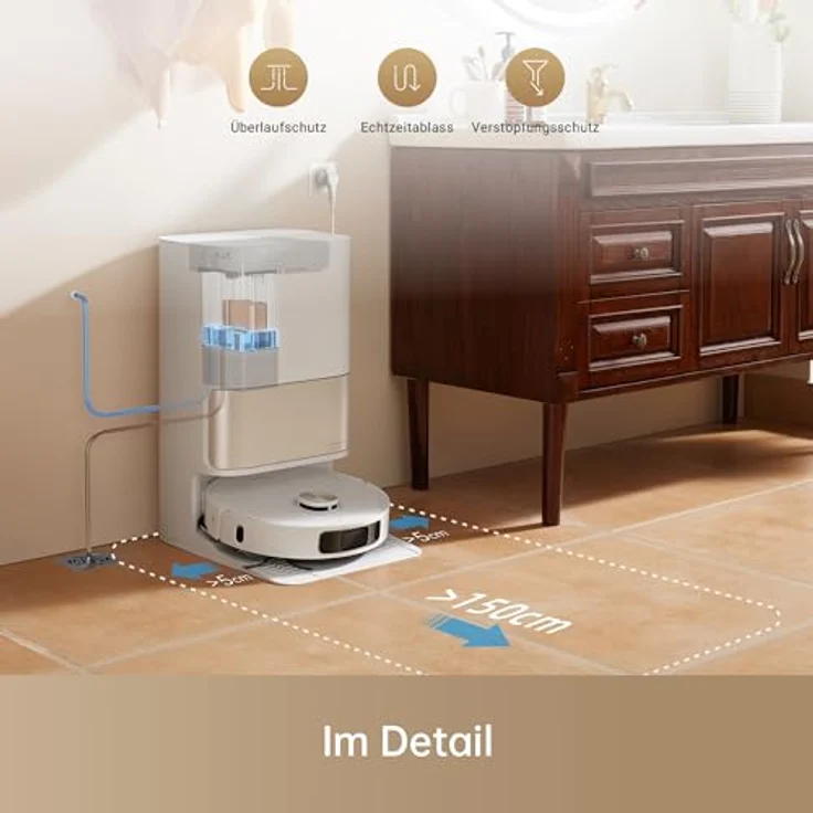 Dreame Water Hok Up Kit für L10sProUltra/X30Ultra/X40Ultra/L40Ultra/L10sUltraGen2/L50Ultra/X50Ultra, automatisierte Entleerung, einfach zu installieren, langlebig und verschleißfest – Bild 4