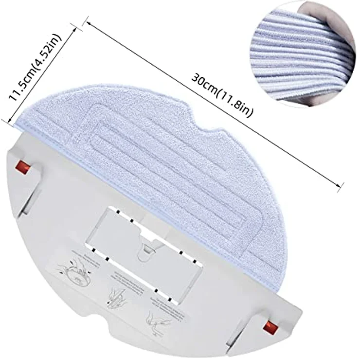 Alloytool 6 Stück Wischtücher Zubehörset für Roborock S8/S8+/S7/S7Max V/Max V Plus/Max V Ultra, Mikrofaser VibraRise Wischtuch Ersatzteile, Blau Grau – Bild 2