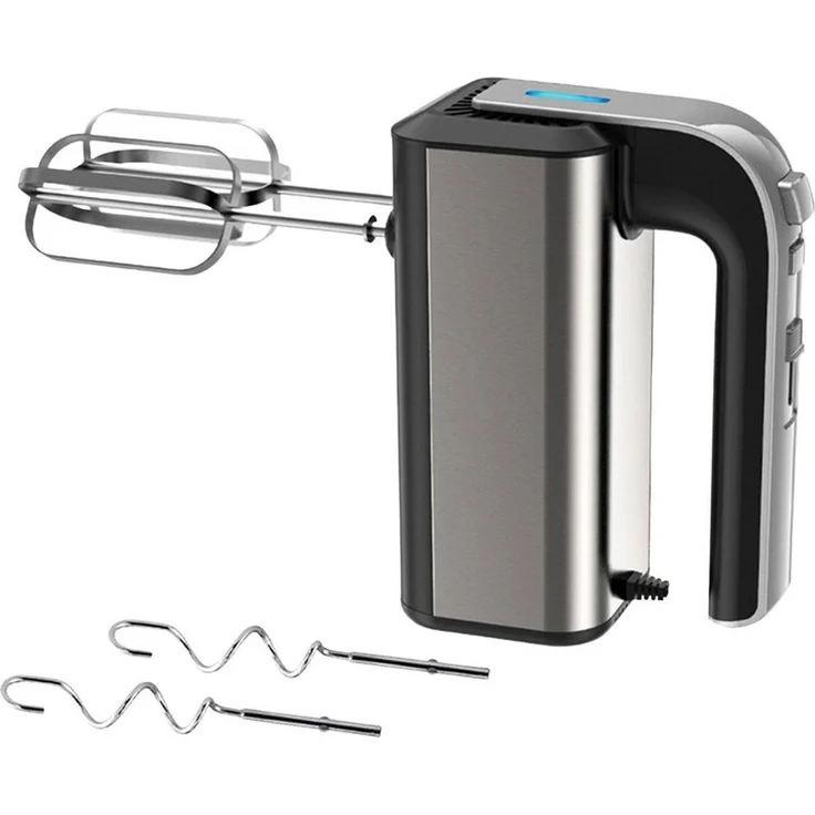Jibenhome Handmixer 800W Edelstahl, 5 Geschwindigkeiten, Turbostufe, schwarz, mit 2 Knethaken & 2 Rührbesen