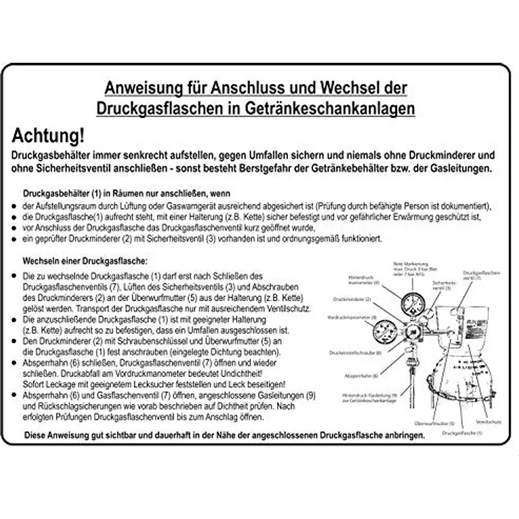 Betriebsanweisung Aufkleber
