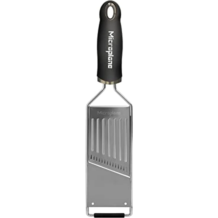 Microplane Profi Juliennehobel Edelstahl Schwarz aus der Gourmet Serie für Kartoffel, Apfel, Karotte, Zucchini und Rotkohl – Bild 2