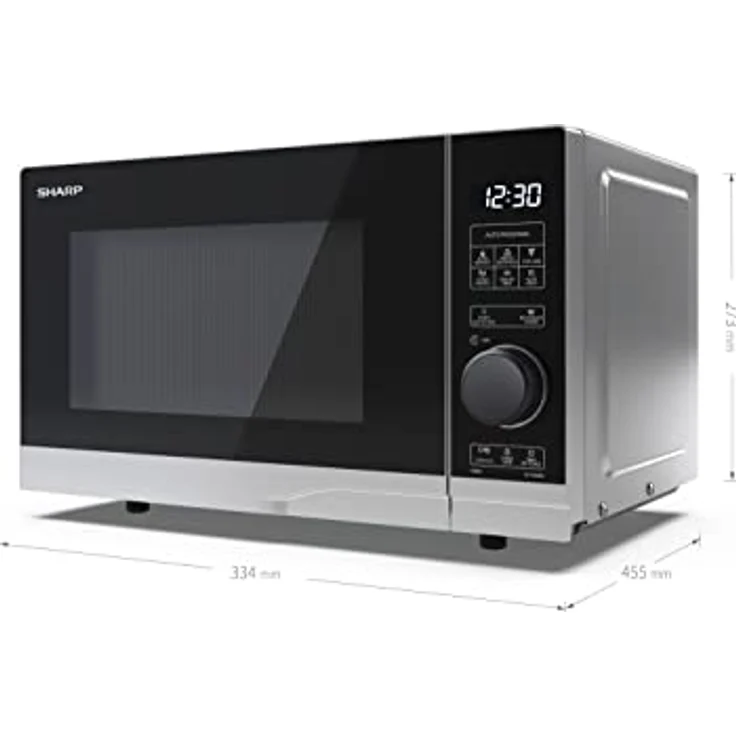 Sharp YC-PS204AE-S Mikrowelle, Standgerät, 20 L Garraum, 10 Leistungsstufen, Timer, Auftauen, Kindersicherung, schwarz – Bild 2