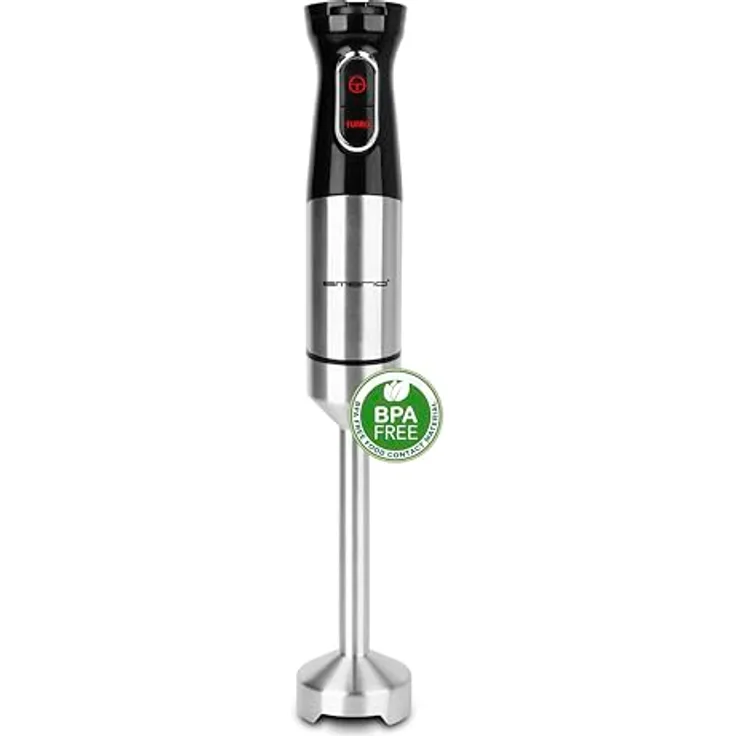 Emerio Stabmixer mit kraftvollen 1000 Watt | Edelstahl-Messereinheit | einstellbare Geschwindigkeit | BPA frei | TURBO Taste | ergonomisch | HB-132381