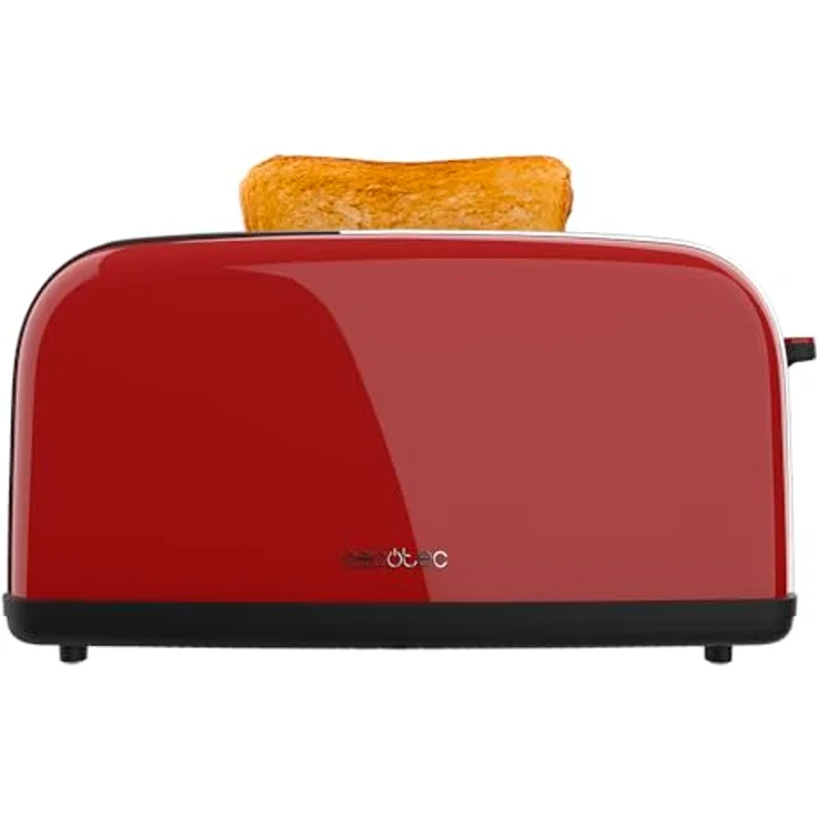 Cecotec Vertikaler Toaster Toastin' time 850 Red Long, 850 W, für 2 Scheiben Brot, 3,8 cm breiter Schlitz, Edelstahl, mit Brötchenaufsatz und Krümelschublade, Rot – Bild 3