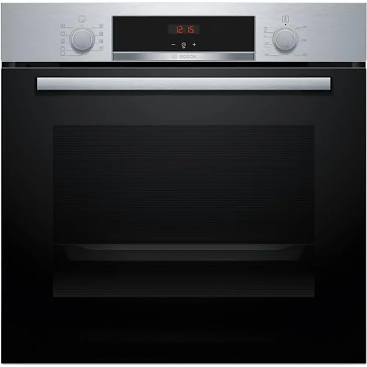 Bosch HBA514BS3 Serie 4 Einbau-Backofen 60 x 60 cm LED-Display-Steuerung Hydrolytische Reinigungshilfe 3D-Heißluft Edelstahl
