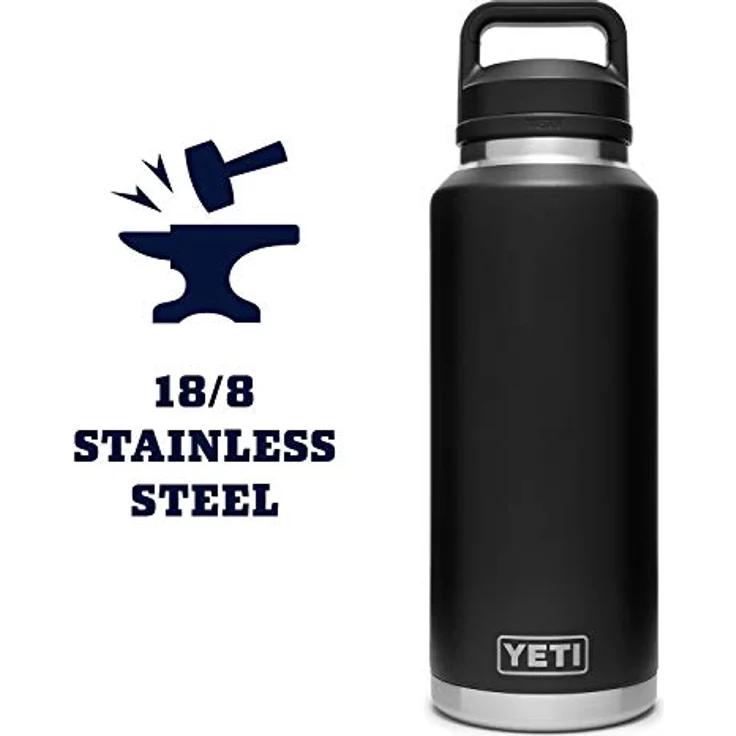 YETI Rambler 1,3 l Flasche vakuumisoliert, Edelstahl mit Chug Cap, Schwarz – Bild 5