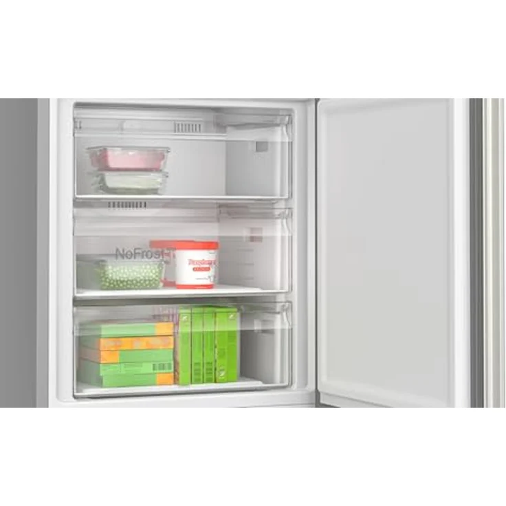 Bosch Serie 4 KGN492IAF Kühl-Gefrier-Kombination, 440 l, Gebürsteter Stahl, Total No Frost, 203 cm Höhe, Gefrierbereich unten – Bild 5