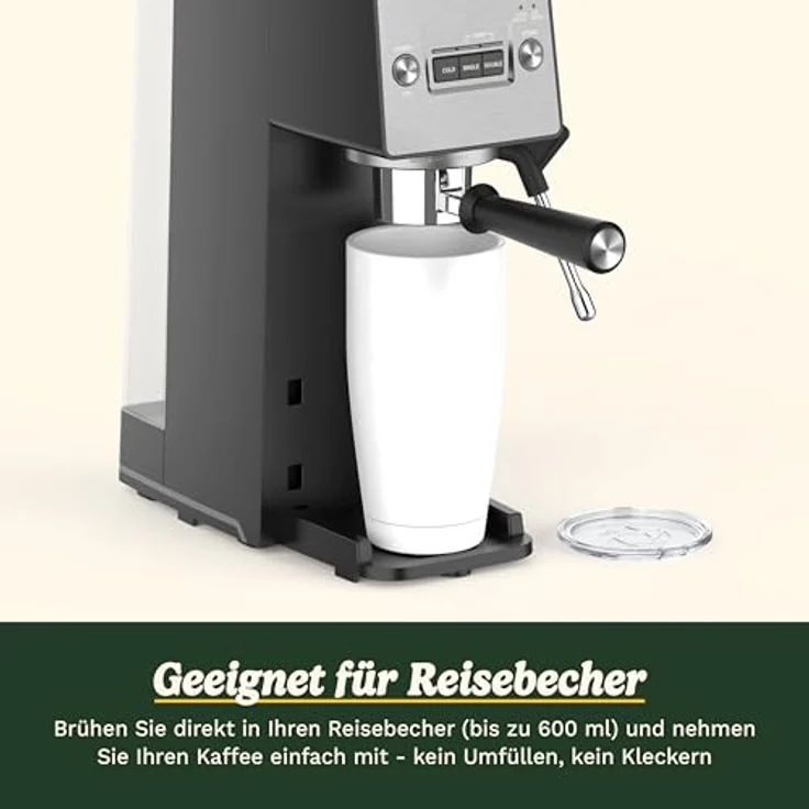 Cuisinart Espresso Machine Slim, Siebträgermaschine mit 15 Bar Pumpendruck und Dampfdüse, Schwarz und Silber – Bild 8