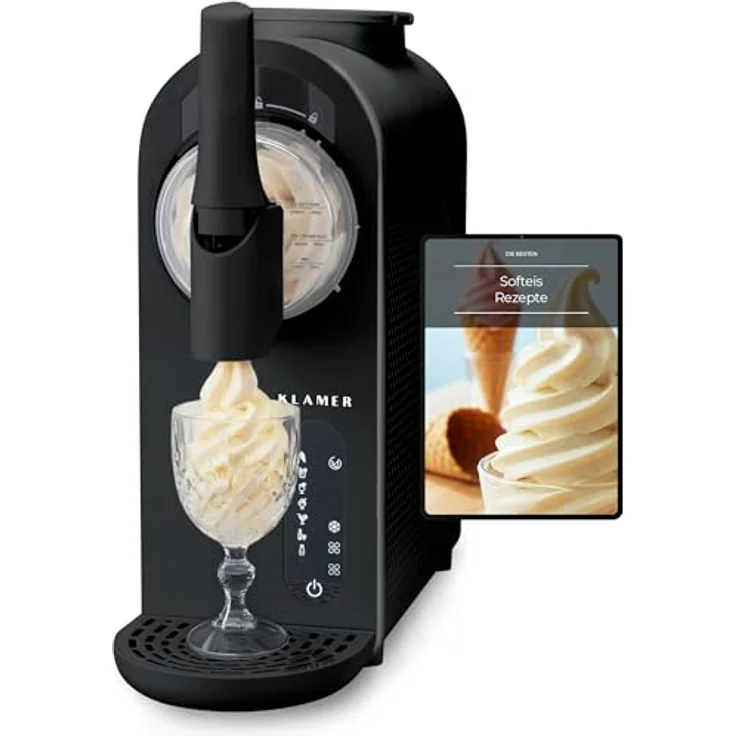 KLAMER Softeismaschine, 1,5L Eismaschine & Slush Maschine mit 7 Programmen, automatische Reinigung, digitales Rezeptbuch – Bild 1