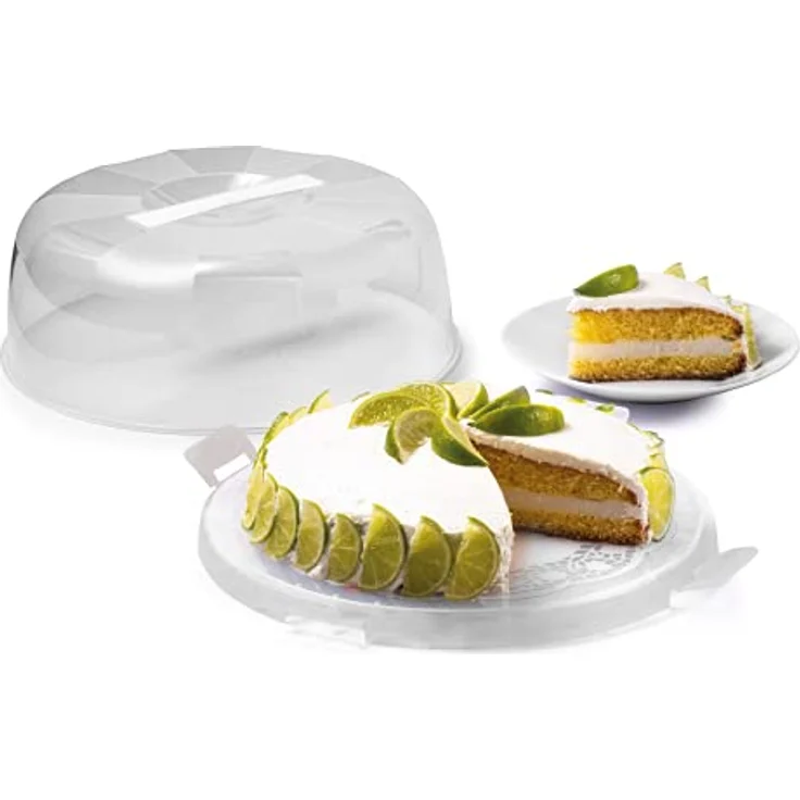 Snips | Kuchenhalter Delice | Dekorierte Innenplatte | Kuchen-Transportbox rund mit 4 Sicherheitsverschlüssen | Kuchenbox Durchmesser 28 cm x Höhe 9 cm | Hergestellt in Italien | BPA- und phthalatfrei – Bild 4