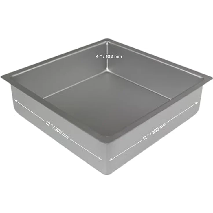PME SQR124 Quadratische Backform aus eloxiertem Aluminium, 305 x 305 x 102 mm, Silver, 30 x 30 x 10 cm – Bild 7