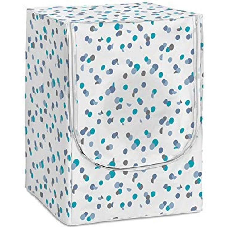 Rayen Schutzhülle für Waschmaschine, Frontladung, Weiß mit Motiv Blaue Punkte und graue Konfetti, 84 x 60 x 60 cm – Bild 7
