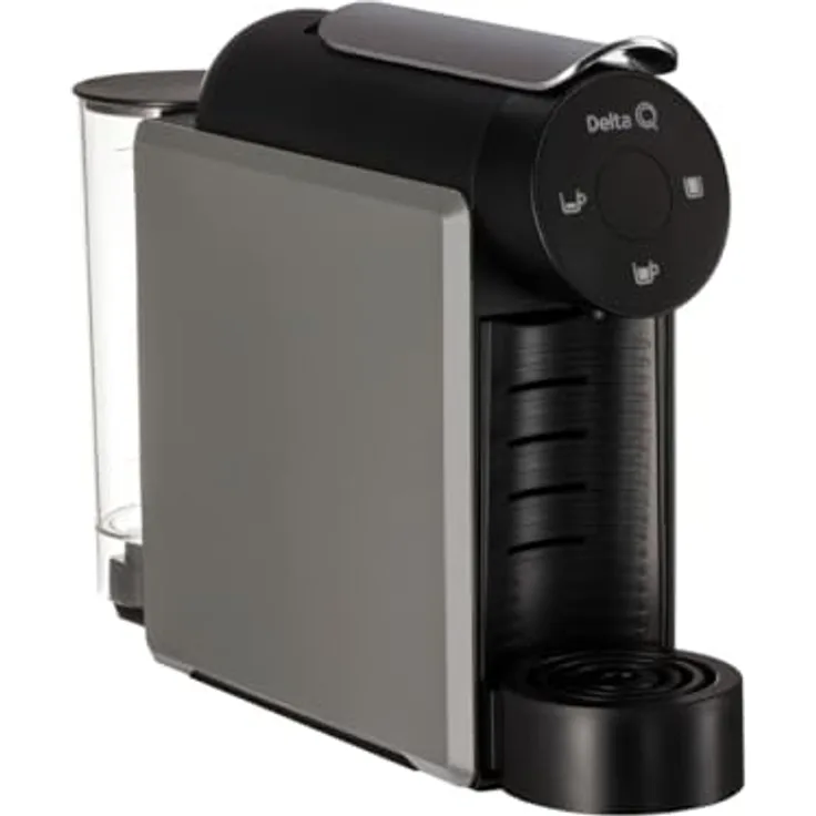 Delta Mini Qool, Kapselkaffeemaschine mit großem Getränkeangebot, grau