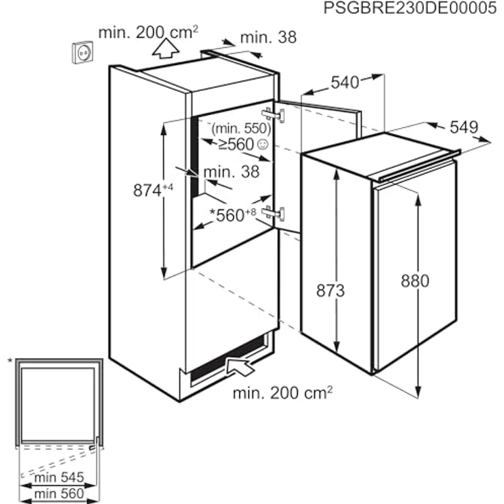AEG TF5OS882ES Einbaukühlschrank, 880 mm, 4-Sterne-Gefrierfach, OptiSpace mit flexiblen Glasablagen, LED-Beleuchtung – Bild 16