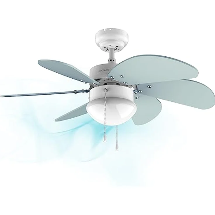 Cecotec Deckenventilator EnergySilence 3600 Vision Sky. 50 W, Durchmesser 92 cm, Lampe, 3 Geschwindigkeiten, 6 Wendemesser, Sommer-/Winterfunktion, Kettenschalter, Weiß/Blau – Bild 1