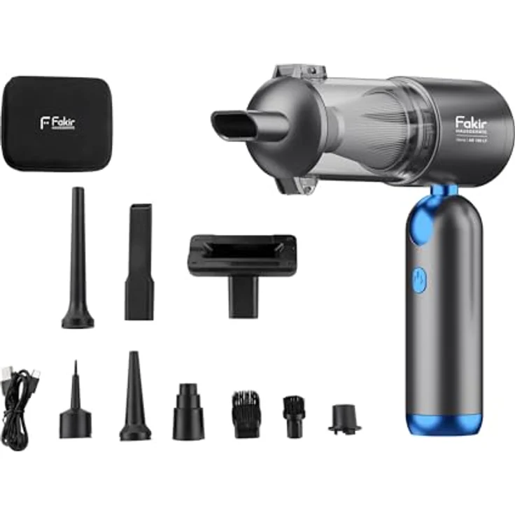 Fakir AS150LT Handstaubsauger Beutellos, 120 W, 35 min Laufzeit mit EPA 12-Filter, blau/grau – Bild 3