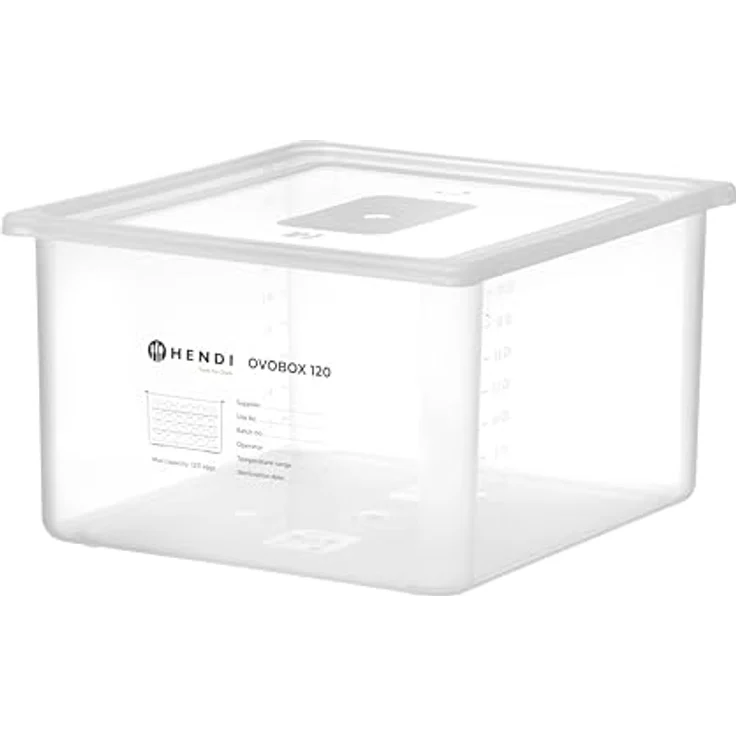 HENDI OVOBOX 120, Eierbox für 120 Eier, mit 8 Eierschalen, temperaturbeständig von -40°C bis 80°C, GN2/3, transparent, Polypropylen, 255x325x(H)202mm – Bild 3
