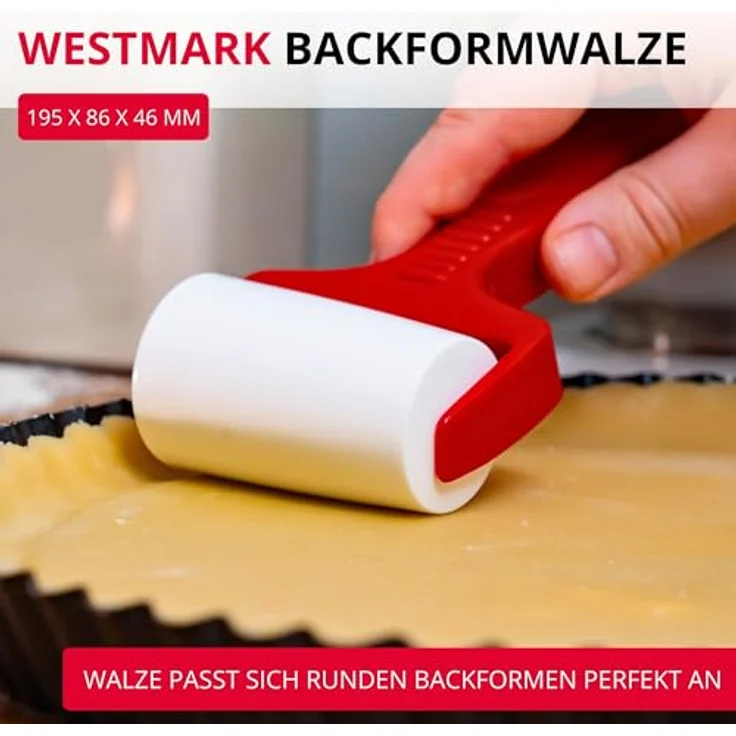 Westmark Backformwalze--roller für runde Backformen, Konisch geformt, Kunststoff, Durchmesser: 4,6 cm, Rot-Weiß, 31402270 – Bild 3